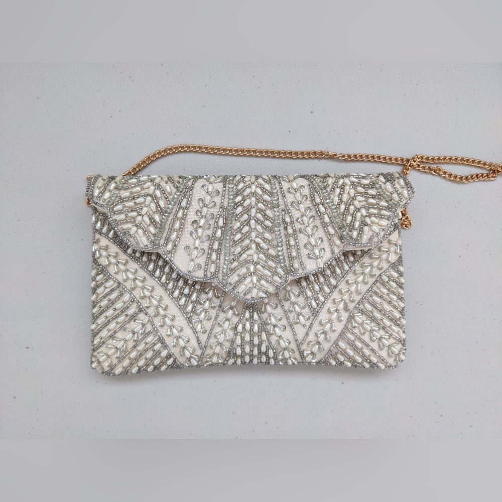 NWOT Gold Beaded Purse